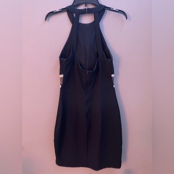 Navy Halter Rhinestone Mini Dress - Picture 4 of 5